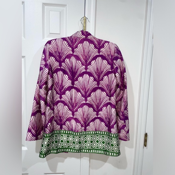 Zara Satin Effect Printed Blazer Purple Multicolor Blogger’s Favorite Size Small - Picture 14 of 16